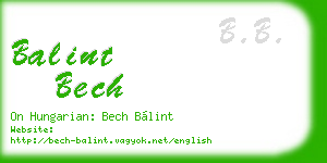 balint bech business card