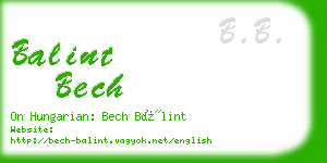 balint bech business card